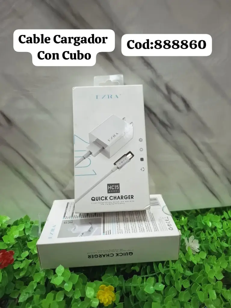 CABLE CARGADOR CON CUBO HC15 V8